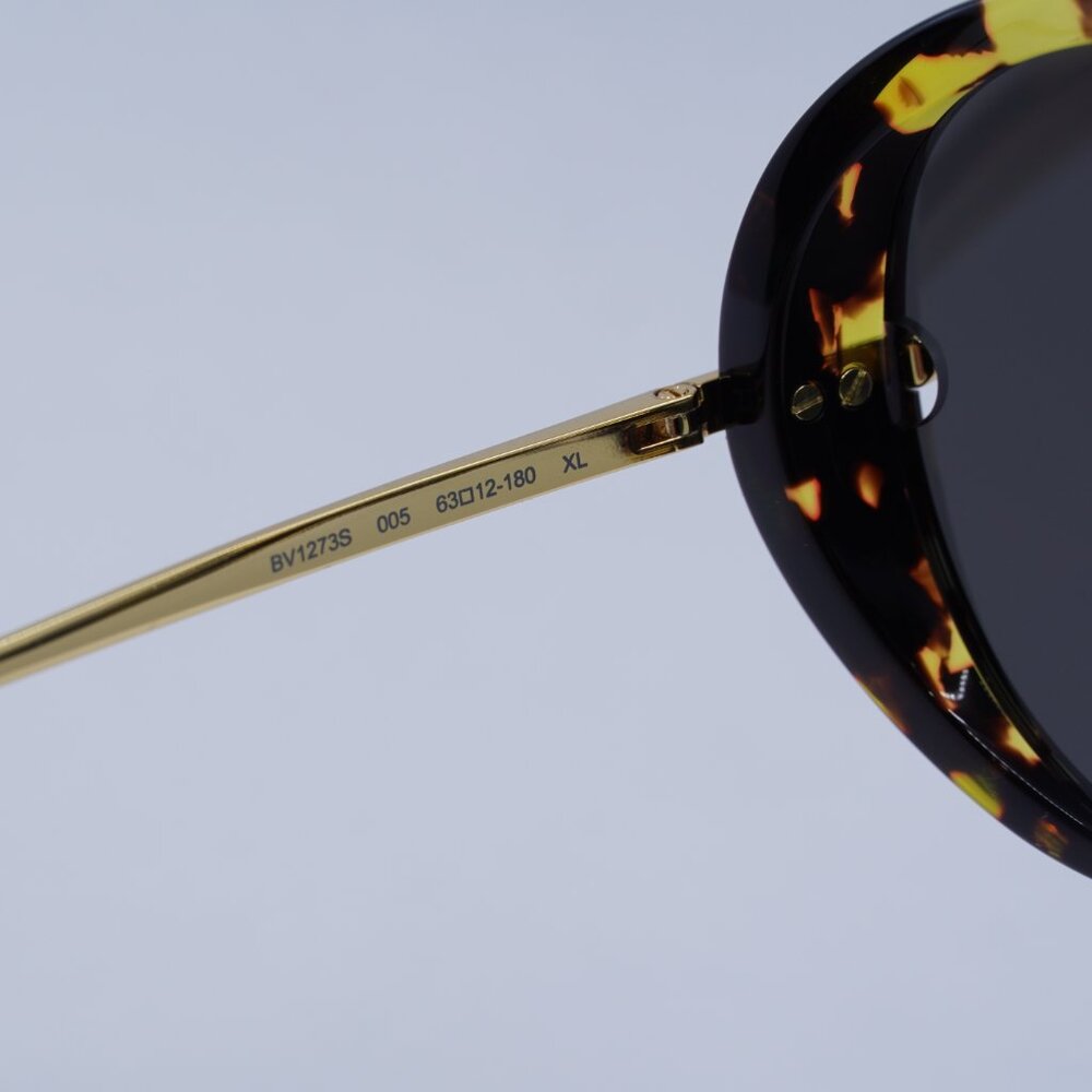 Bottega Veneta BV1273S 005 Sunglasses Havana Gold Geometric Frame, Grey Lenses - Picture 9 of 12